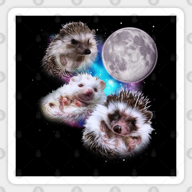 Three Hedgehogs Howl at the Moon Magnet by darklordpug